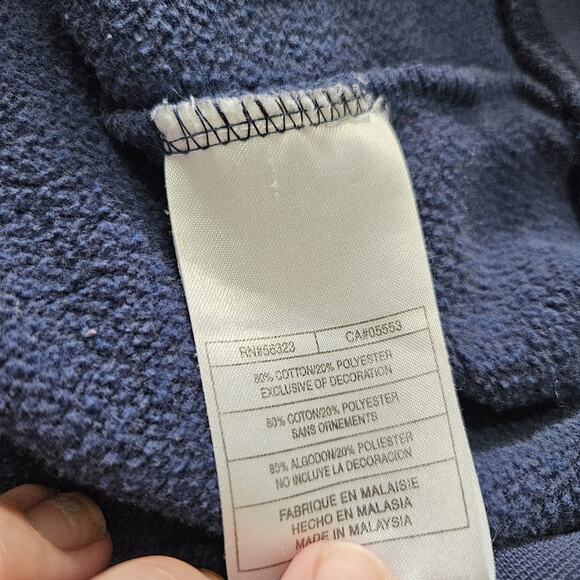 Vtg Nike Silver Grey Tag Center Swoosh Spellout Hoodie Kids XL Women XS Blue Y2K - Picture 9 of 9